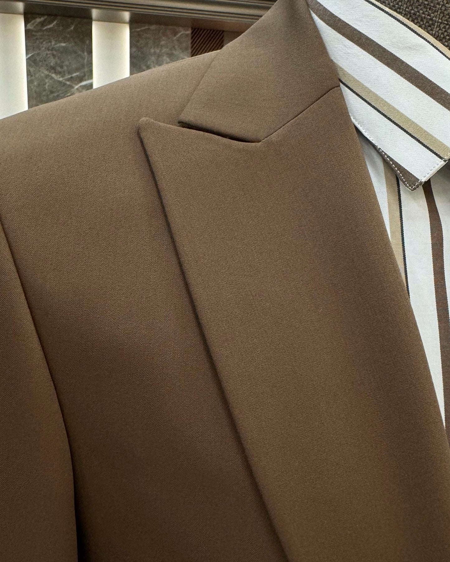 Edison Brown Solid Slim Fit Suit