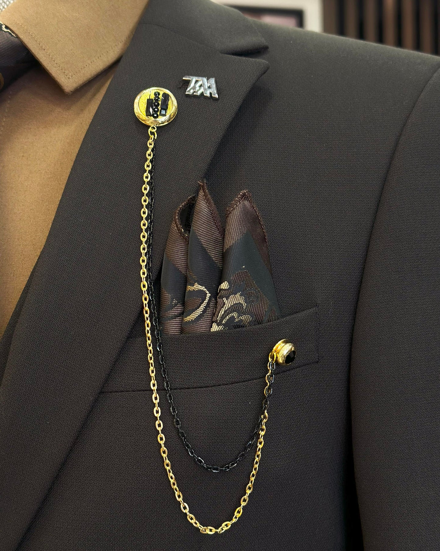Octavius Brown Solid Slim Fit Suit