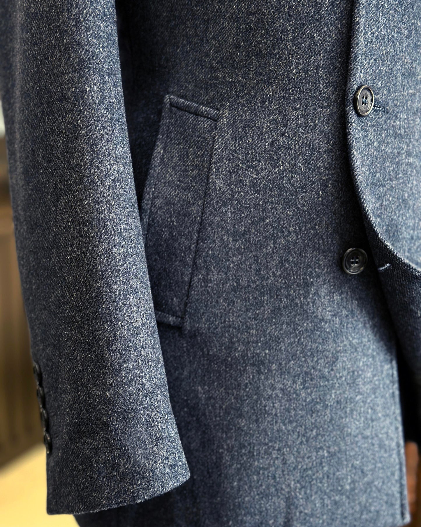 Wool-Blend Herringbone Overcoat