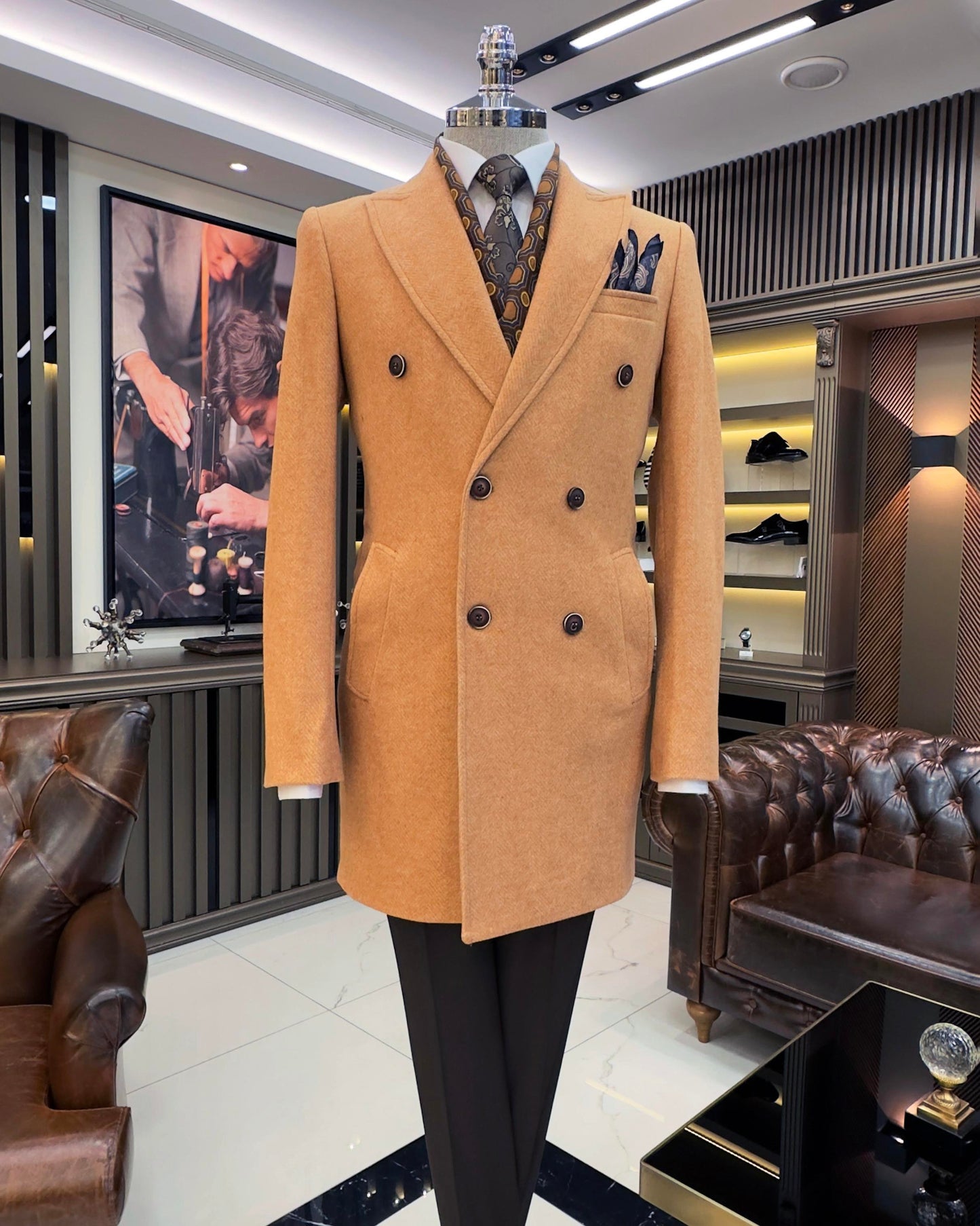Wool-Blend Milled Wool Coat