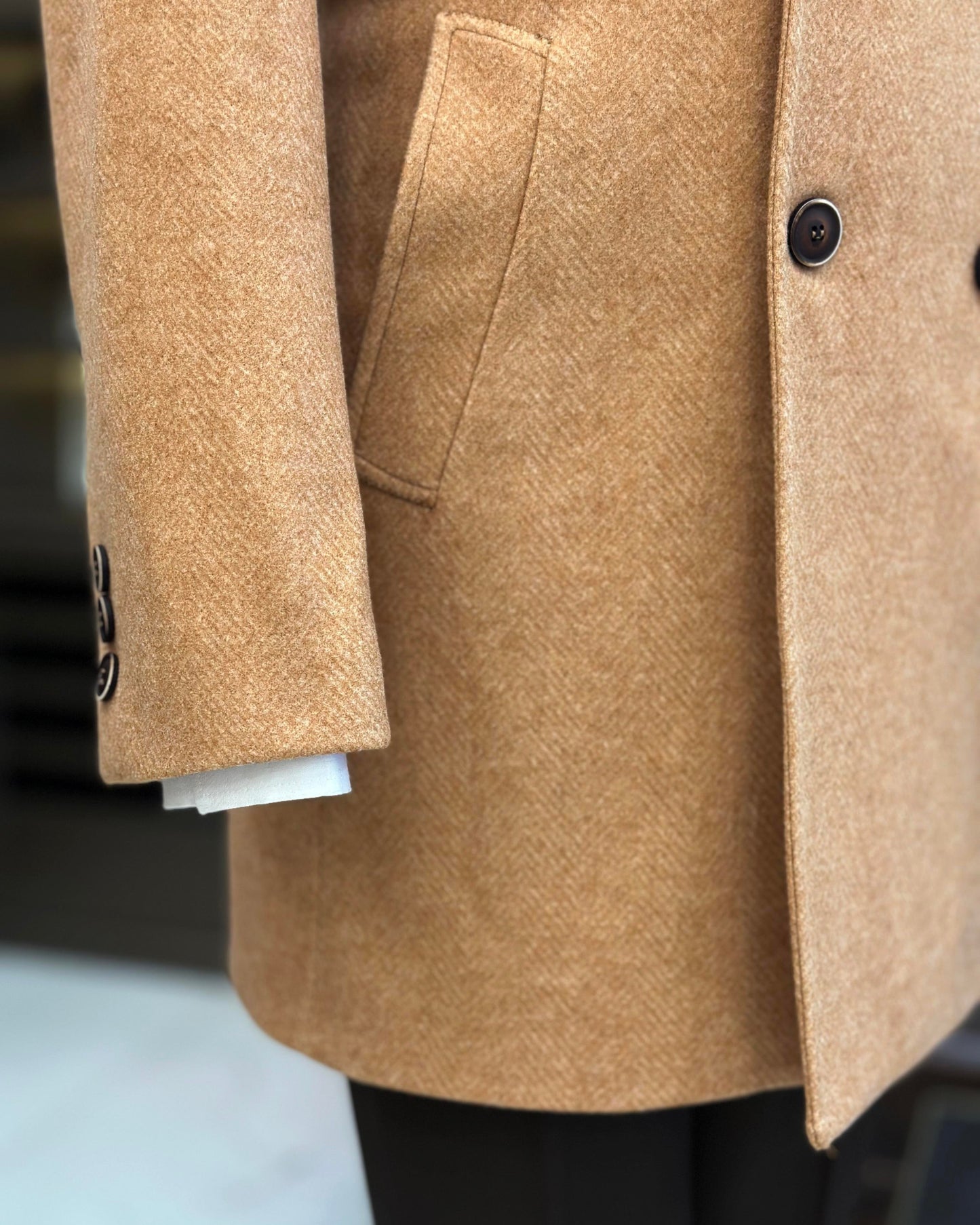 Wool-Blend Milled Wool Coat