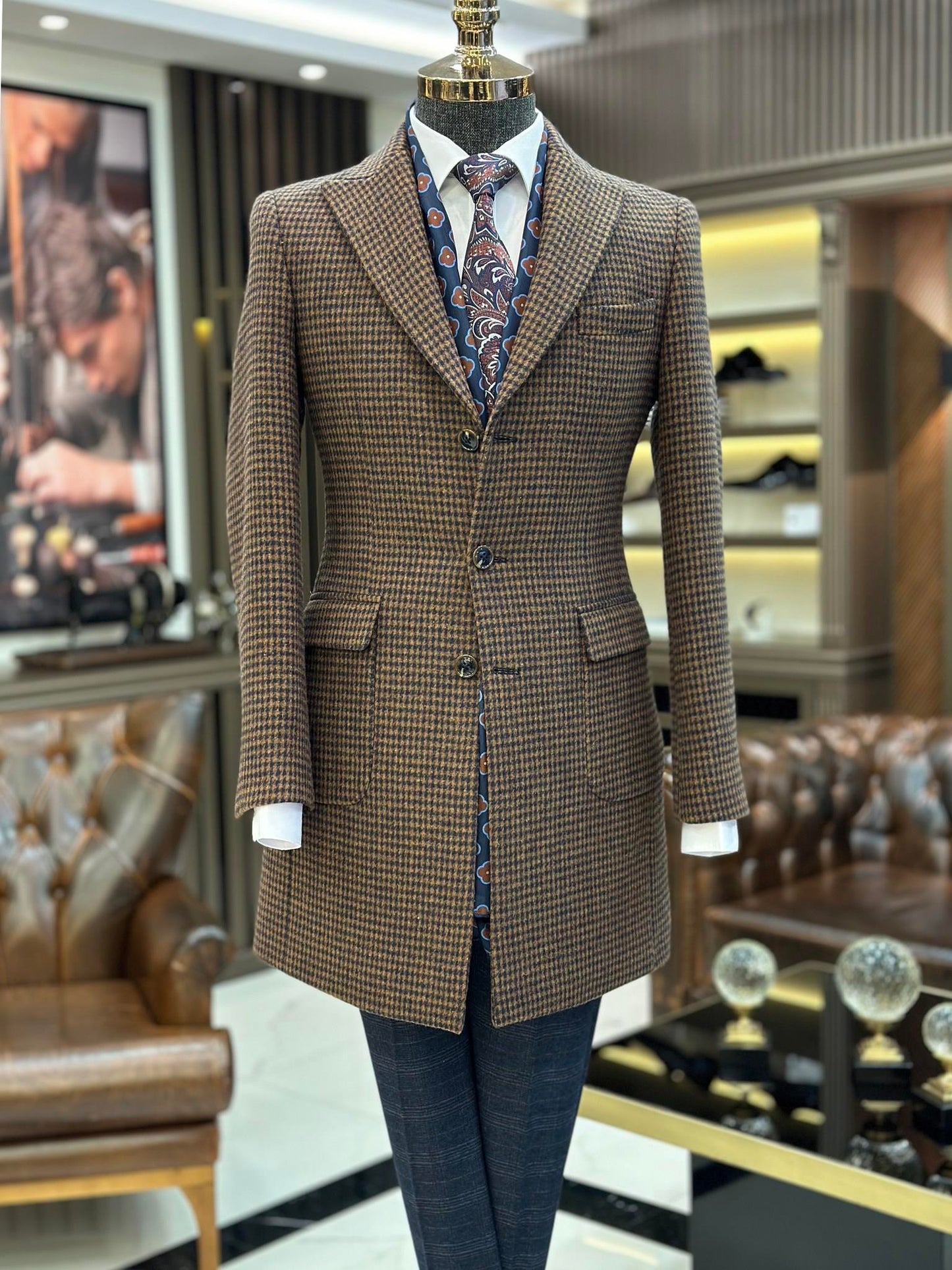 Wool-Blend Felt Overcoat