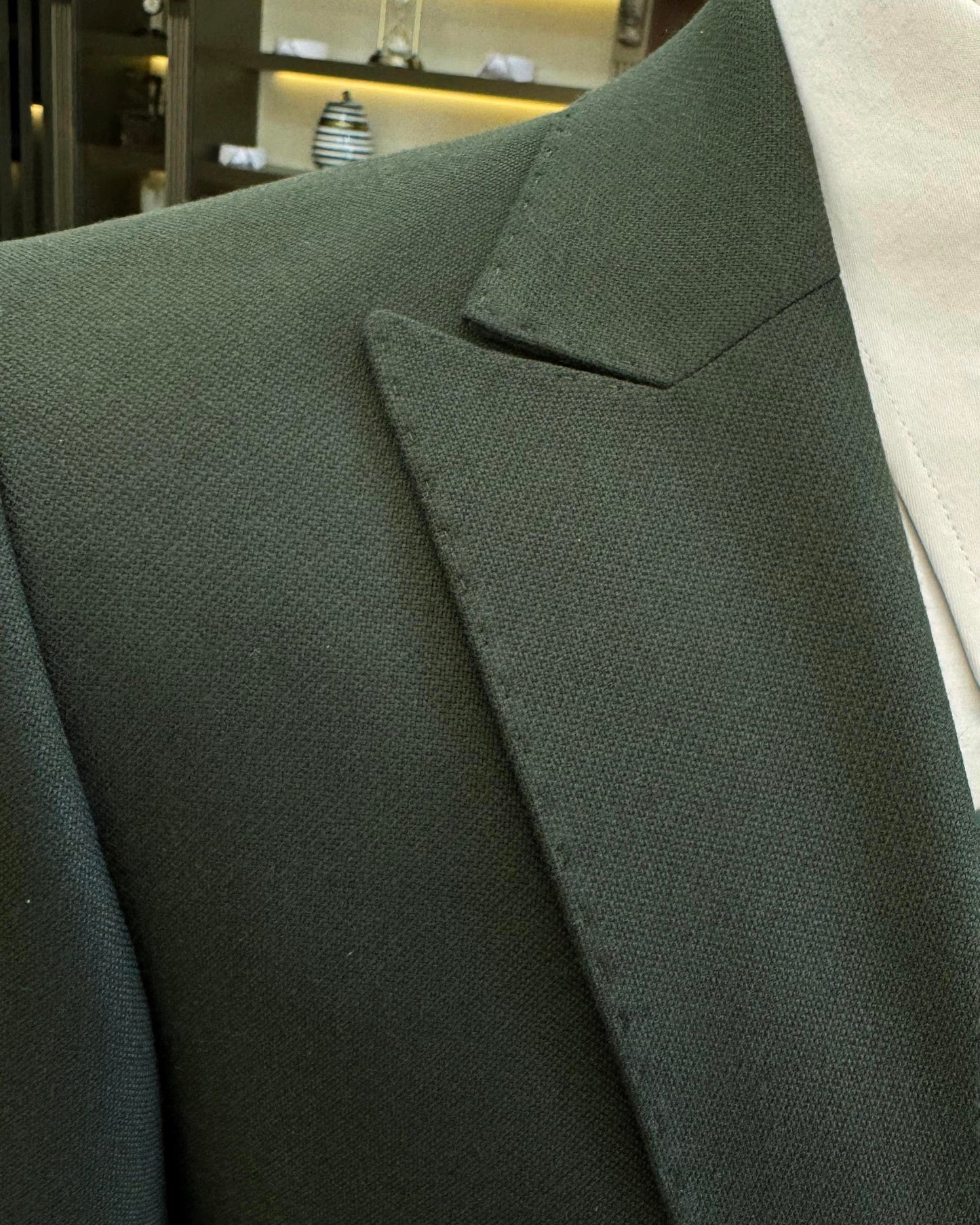 Weston Green Solid Slim Fit Suit