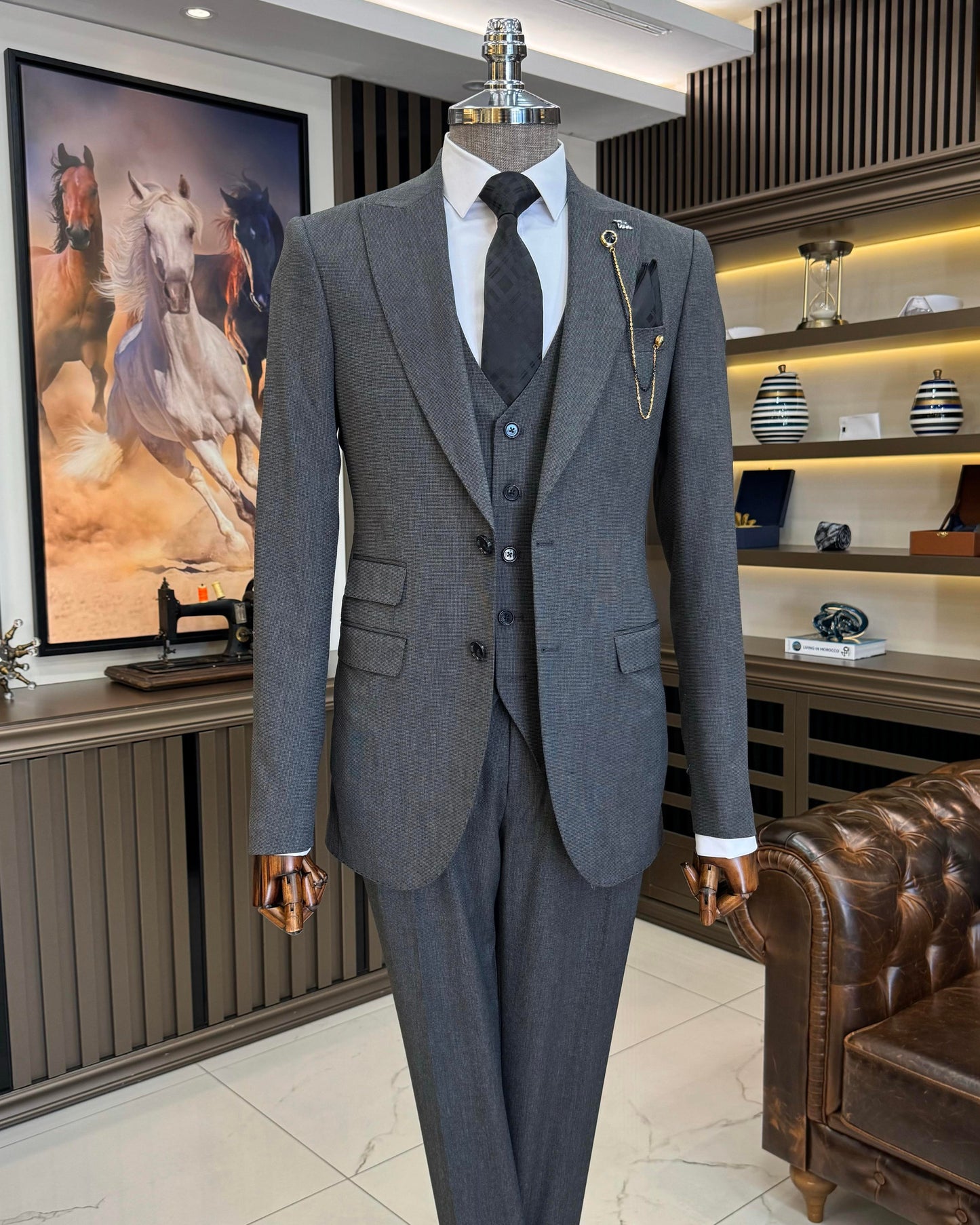 Julius Gray Nailhead Slim Fit Suit