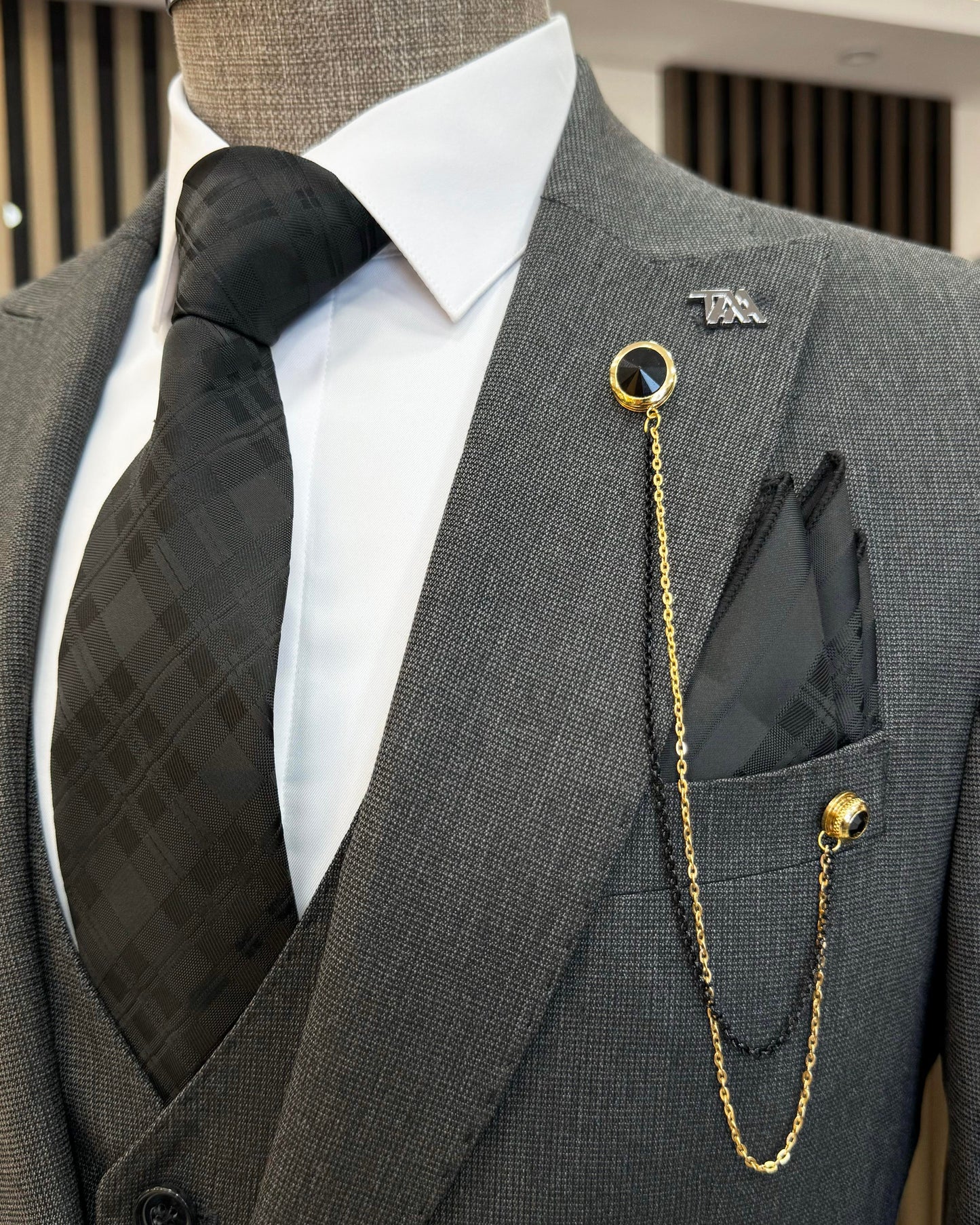Julius Gray Nailhead Slim Fit Suit