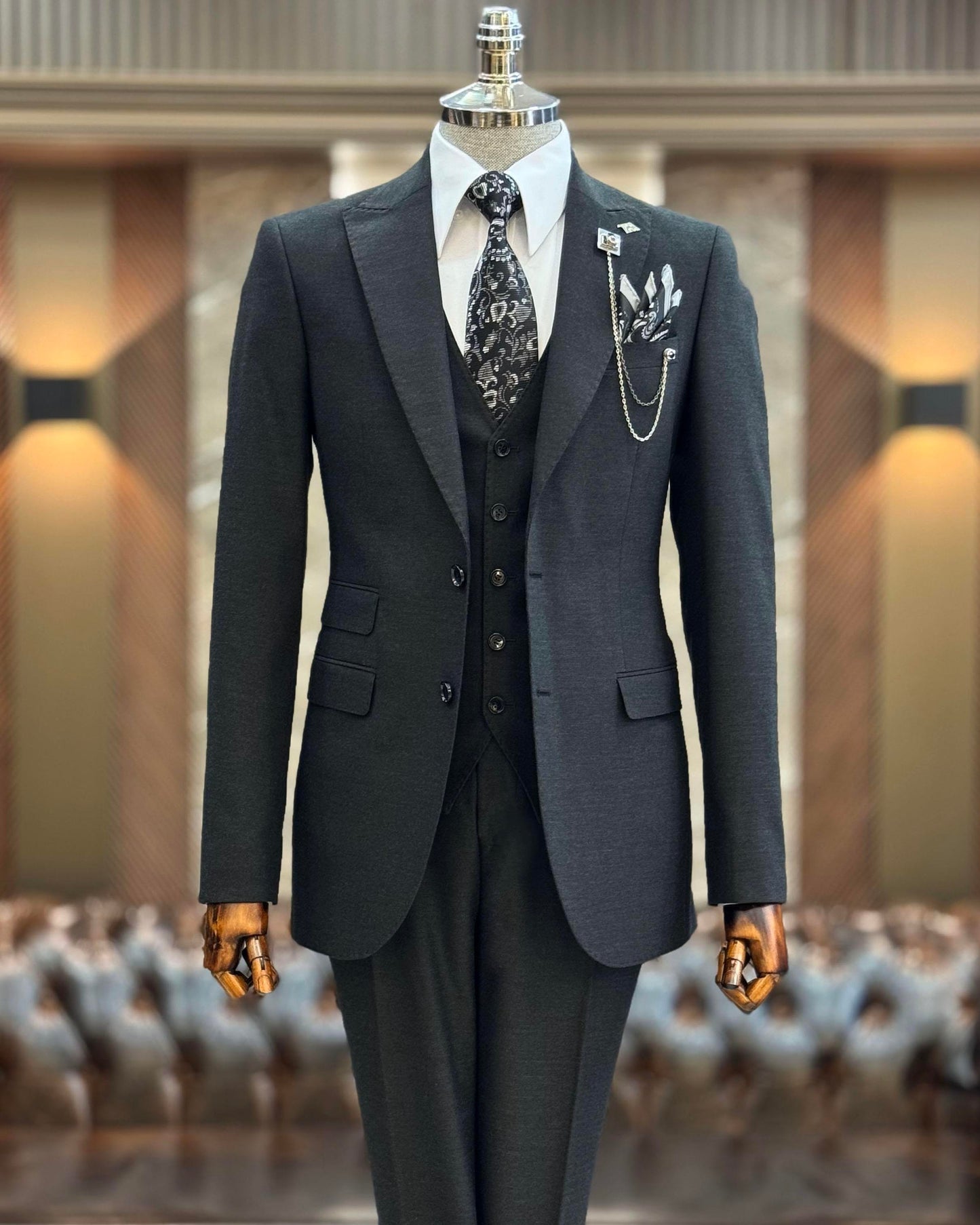 Killian Anthracite Solid Slim Fit Suit