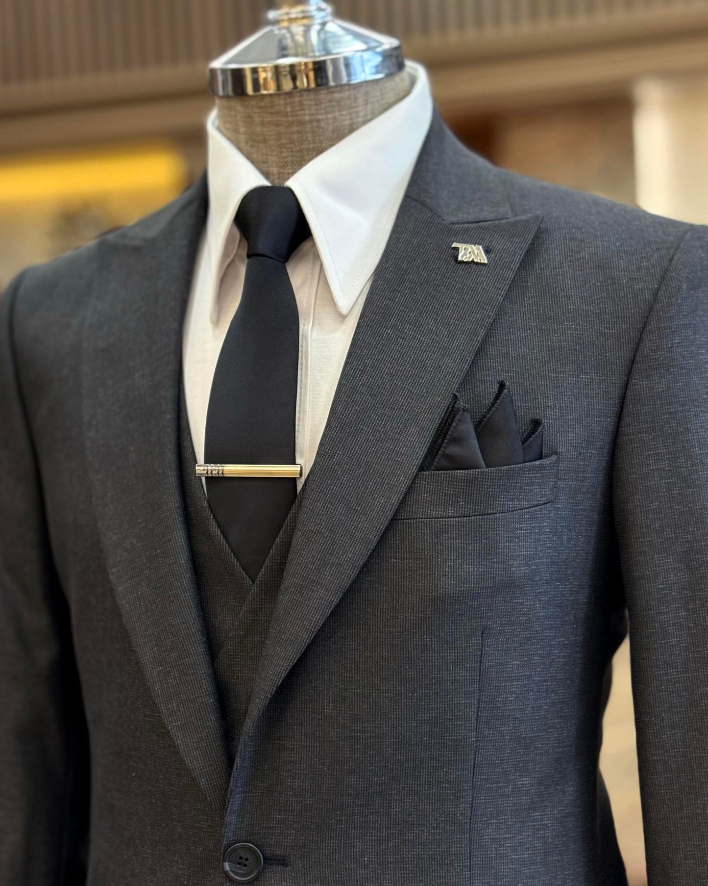 Dorian Anthracite Solid Slim Fit Suit
