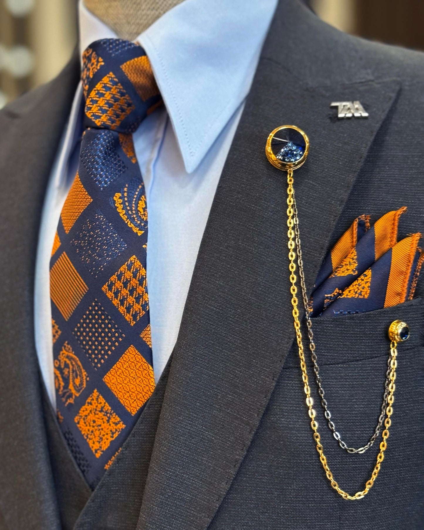 Maxwell Navy Blue Solid Slim Fit Suit
