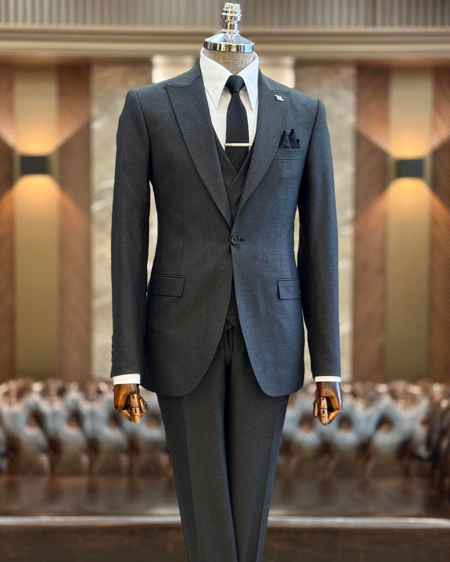 Dorian Anthracite Solid Slim Fit Suit