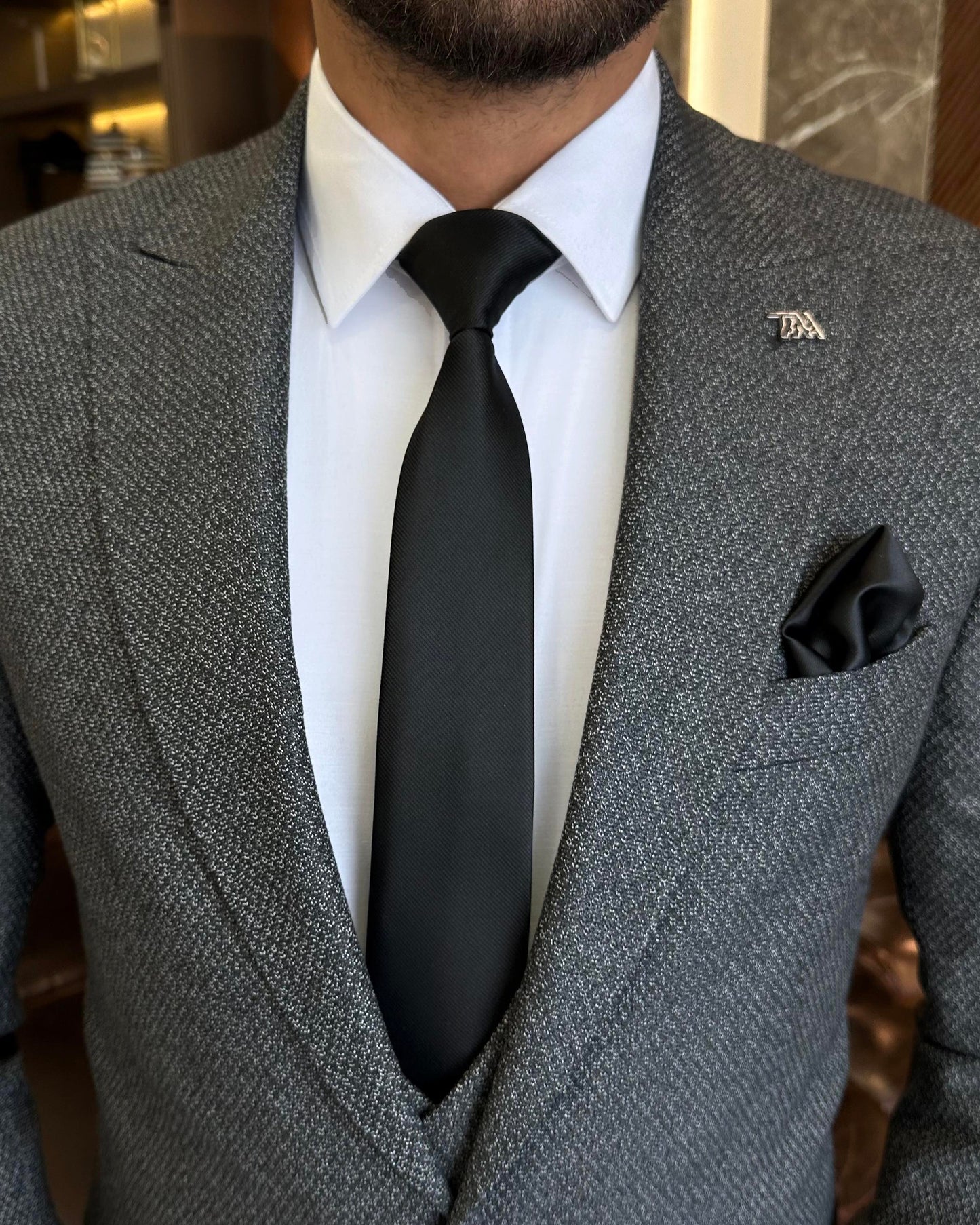 Jensen Gray Houndstooth Slim Fit Suit