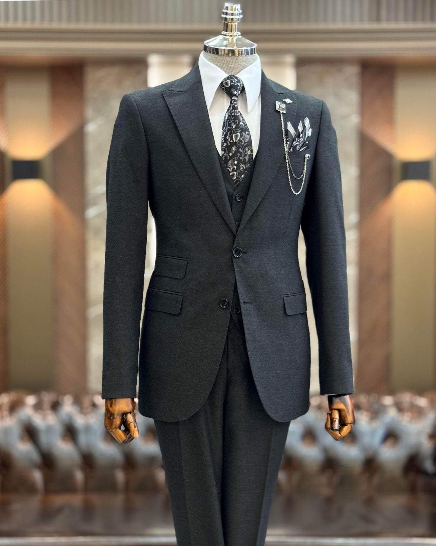 Killian Anthracite Solid Slim Fit Suit