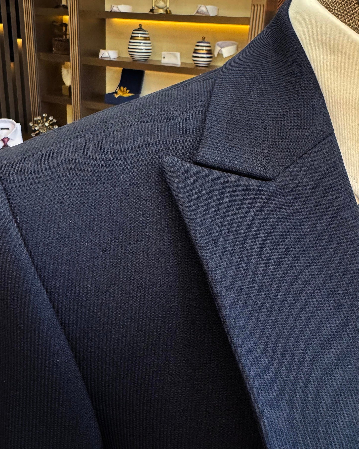 Kingston Navy Blue Solid Slim Fit Suit