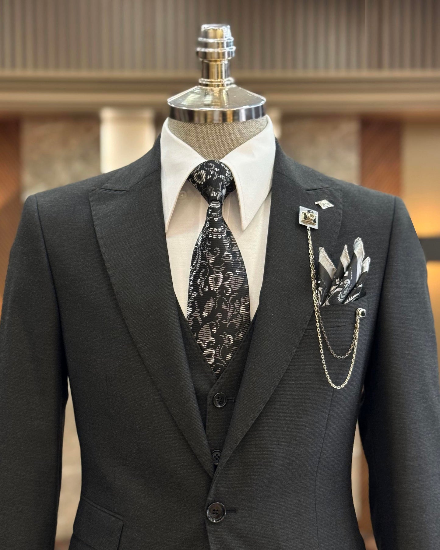 Killian Anthracite Solid Slim Fit Suit