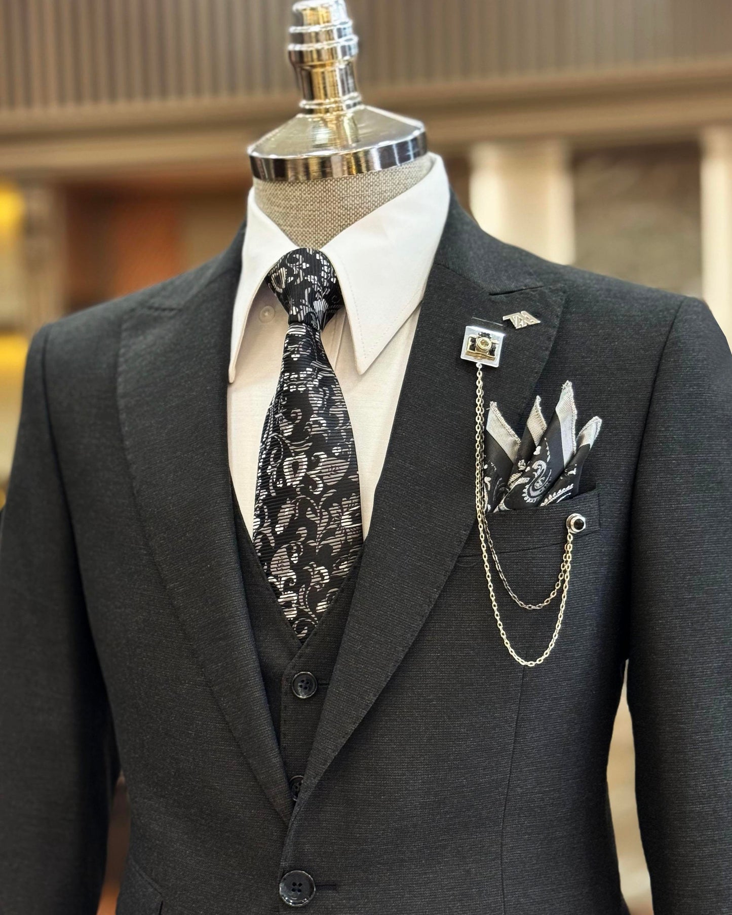 Killian Anthracite Solid Slim Fit Suit