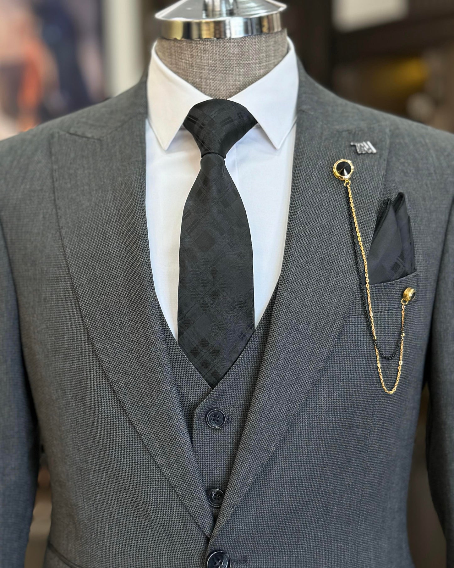 Julius Gray Nailhead Slim Fit Suit