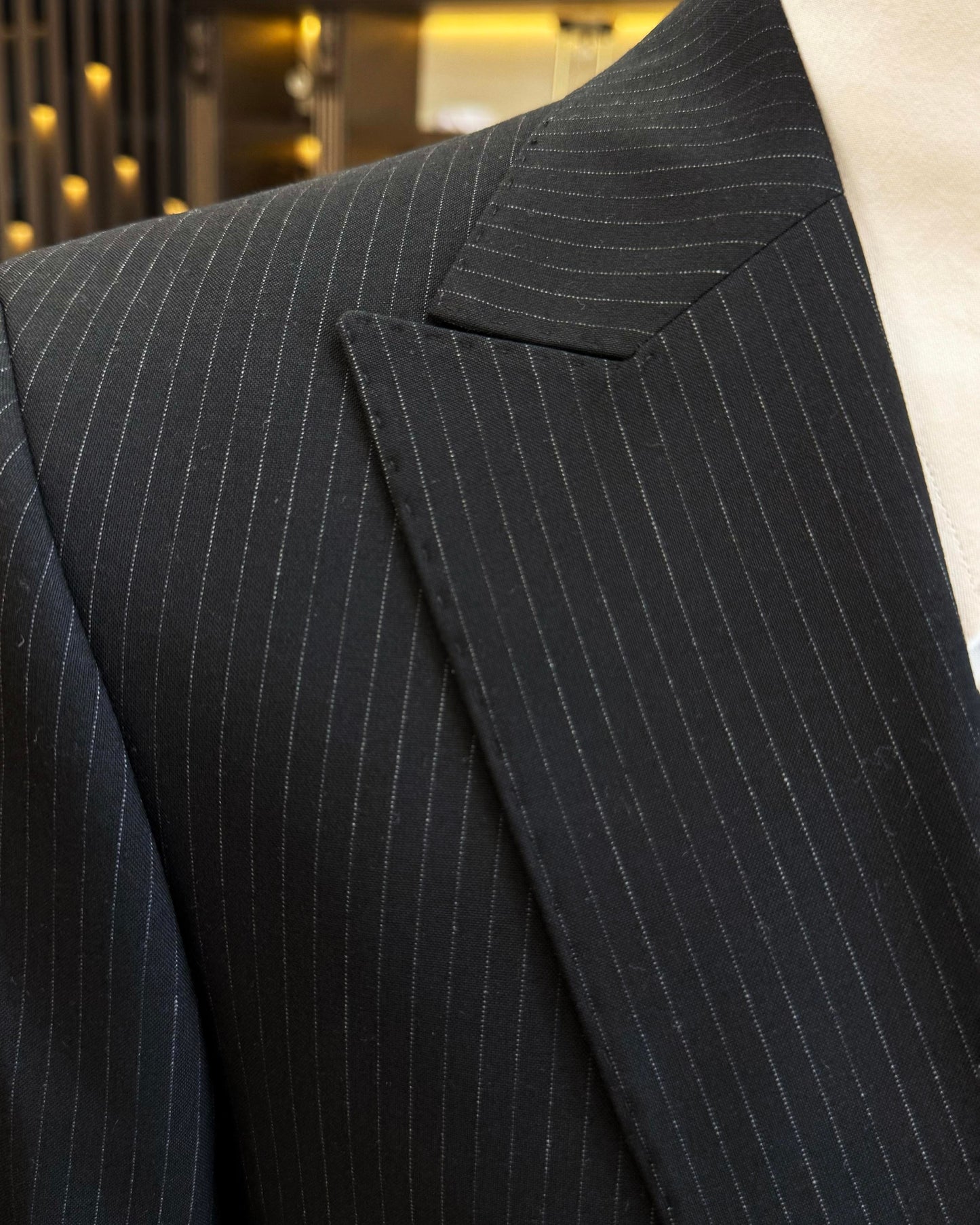 Colton Striped Black Slim Fit Suit