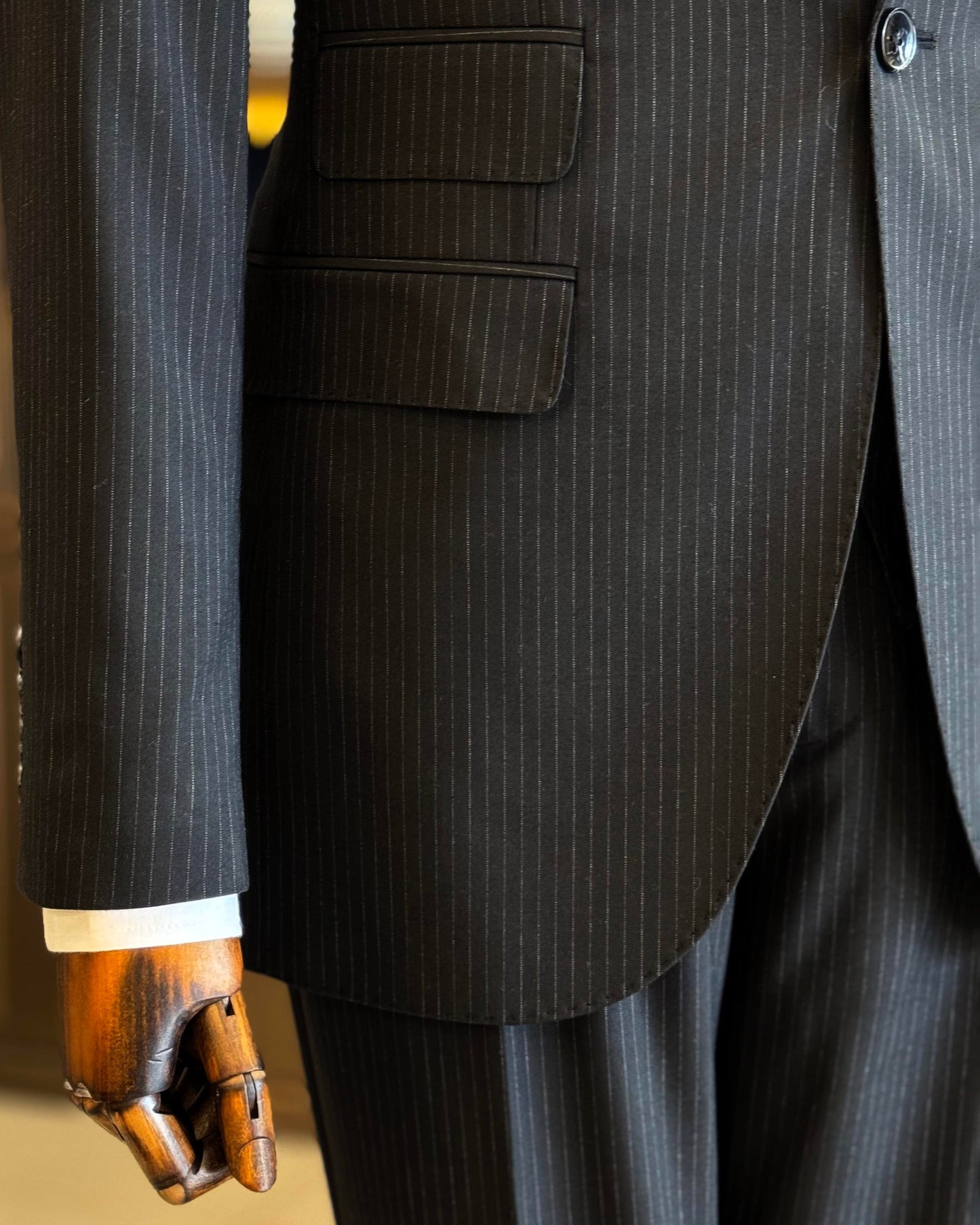 Colton Striped Black Slim Fit Suit