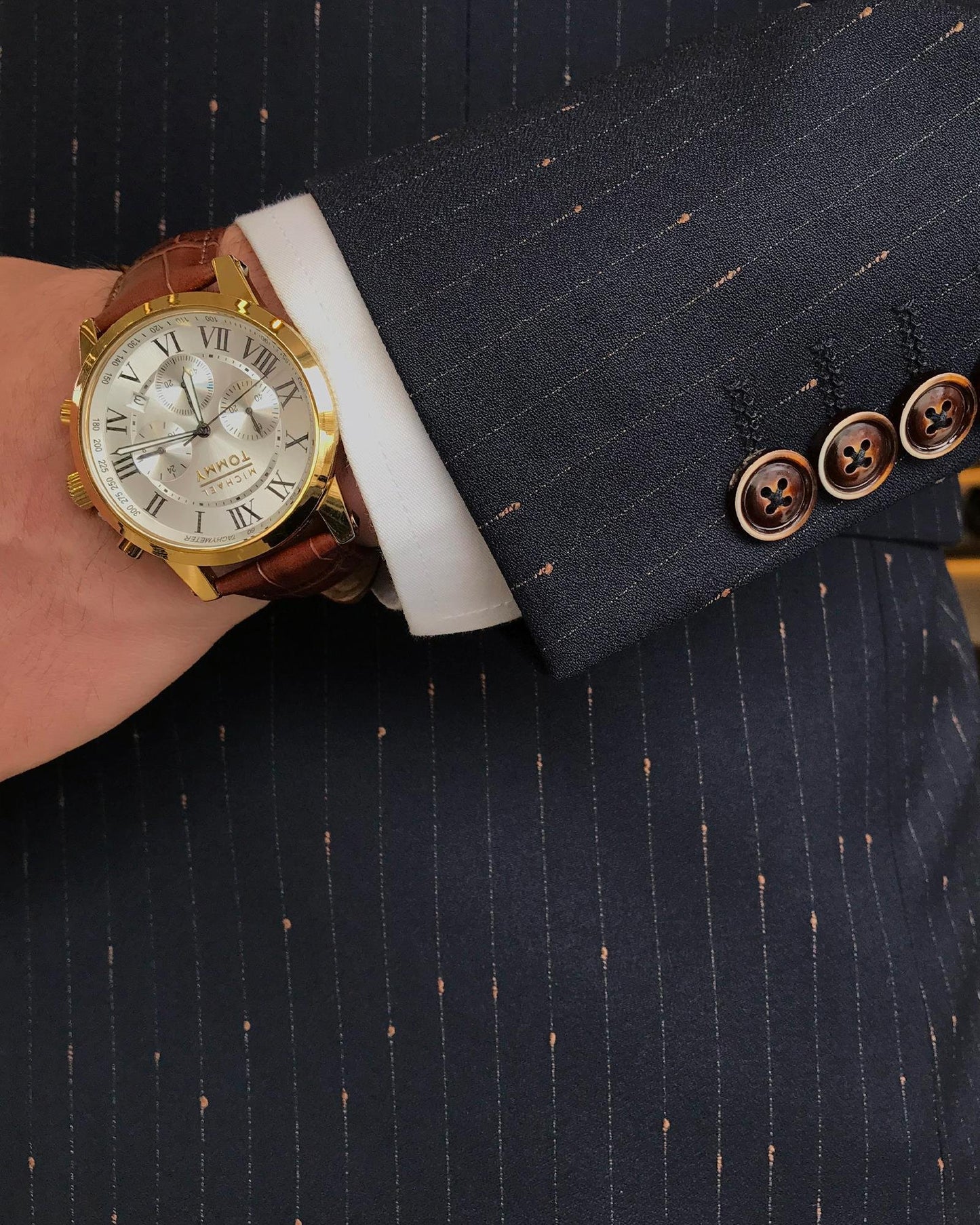 Kasimir Blue Striped Double-Breasted Suit