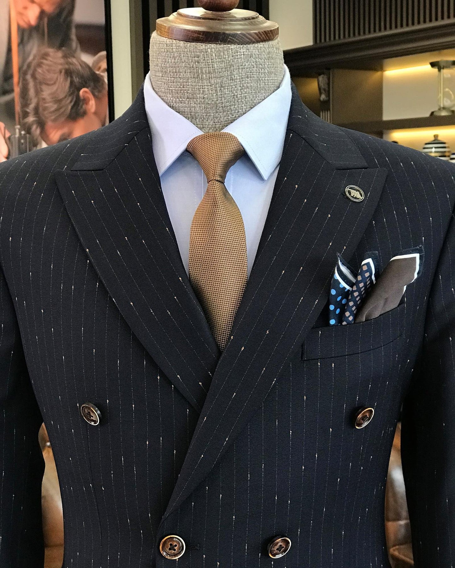 Kasimir Blue Striped Double-Breasted Suit