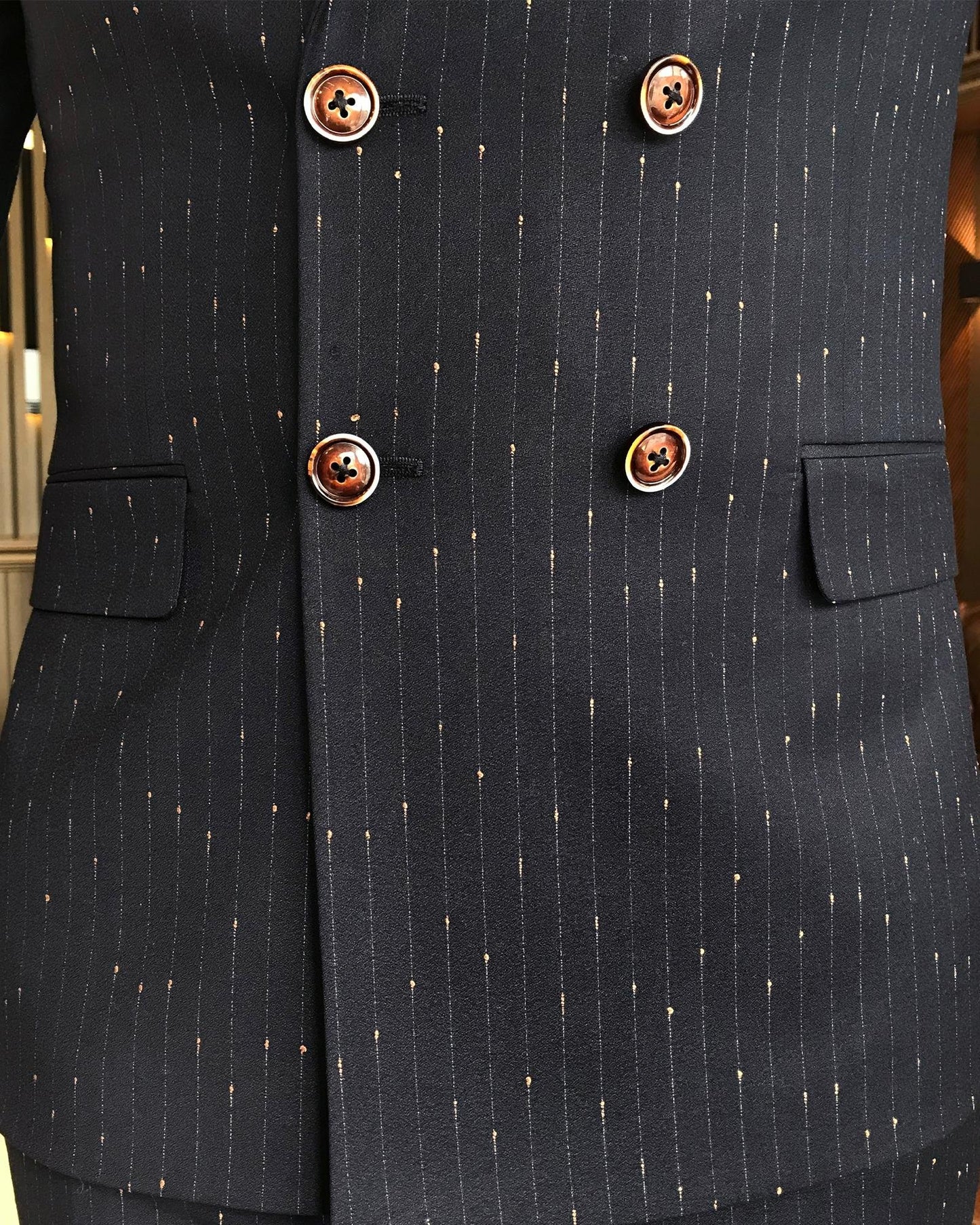 Kasimir Blue Striped Double-Breasted Suit
