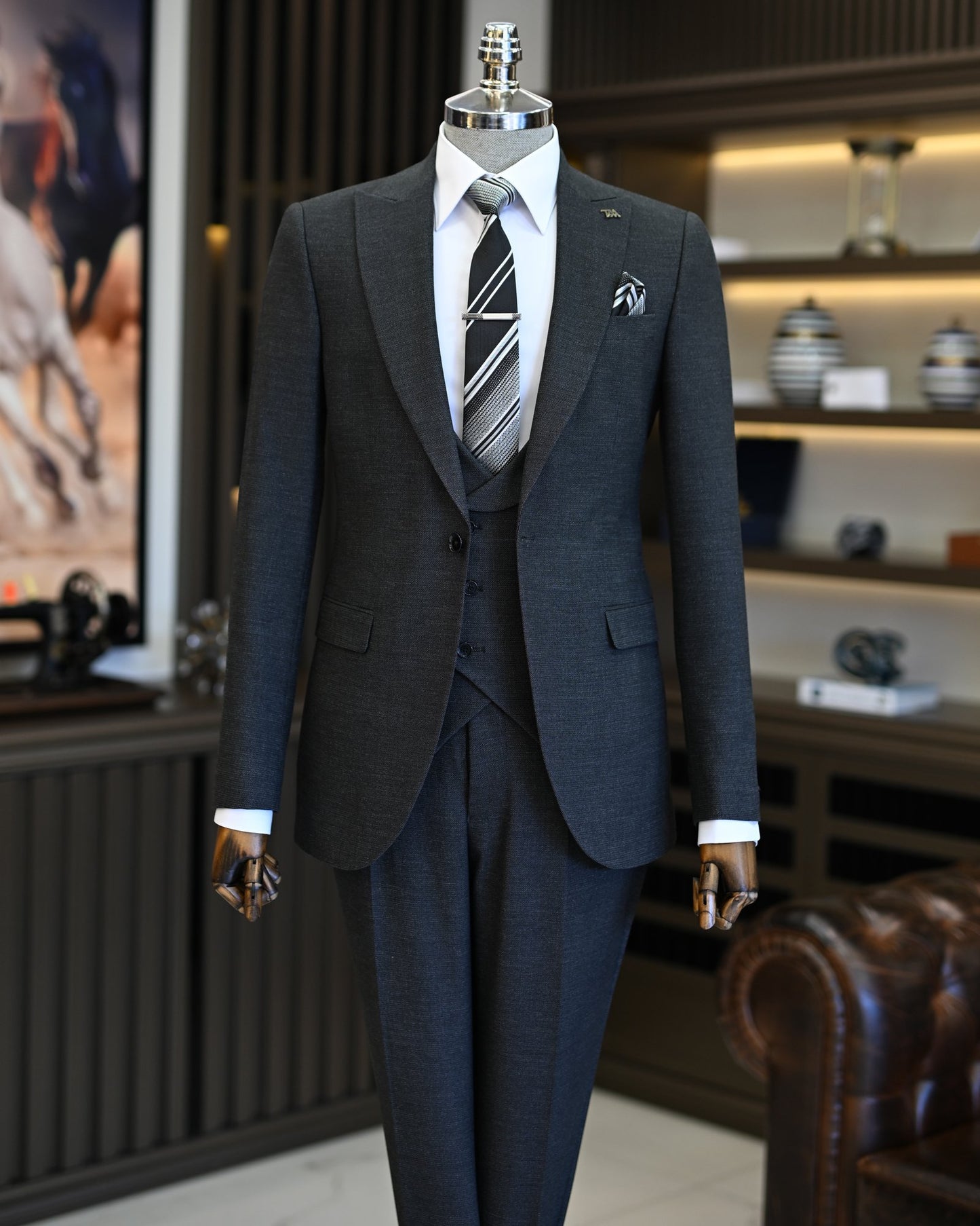 Nicodemus Anthracite Houndstooth Slim Fit Suit