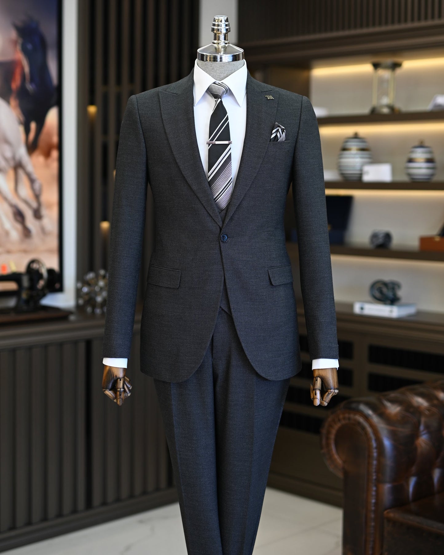 Nicodemus Anthracite Houndstooth Slim Fit Suit