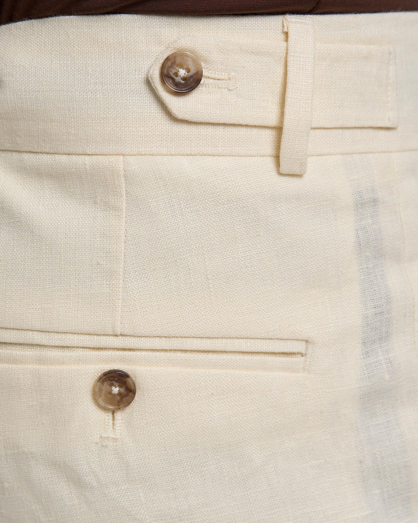 White Roma Slim Fit Linen-Blend Pleated Pants