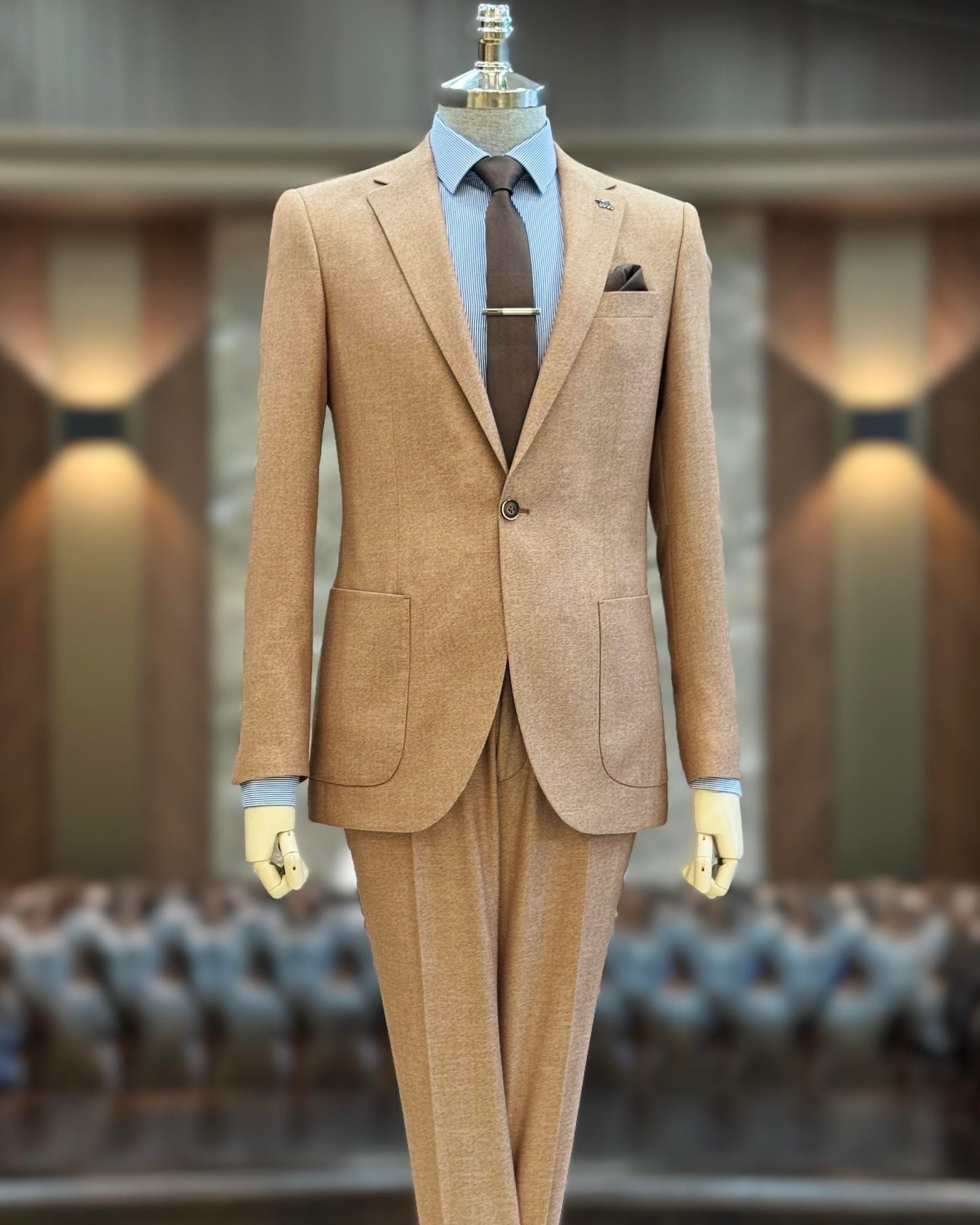 Ellsworth Camel Solid Slim Fit Suit
