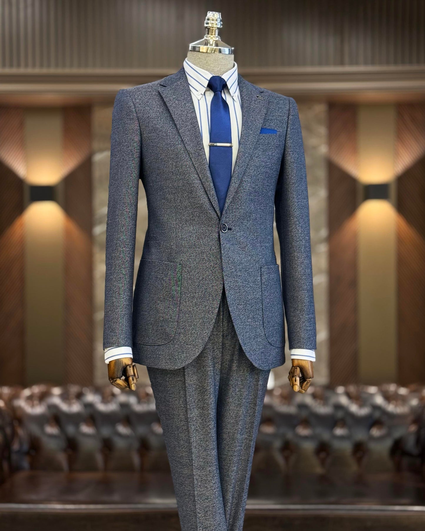 Whitmore Blue Nailhead Slim Fit Suit