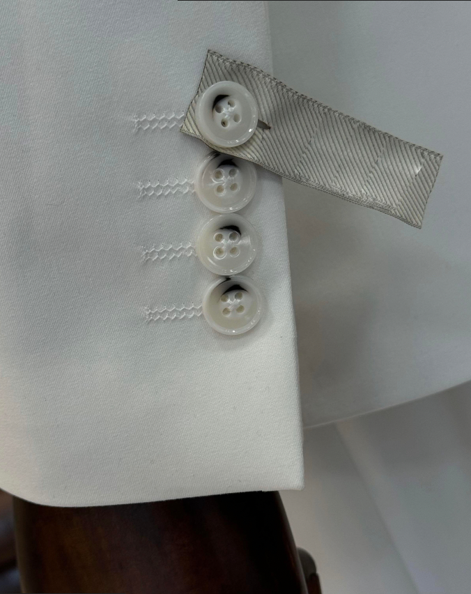Mason Ecru Solid Slim Fit Suit