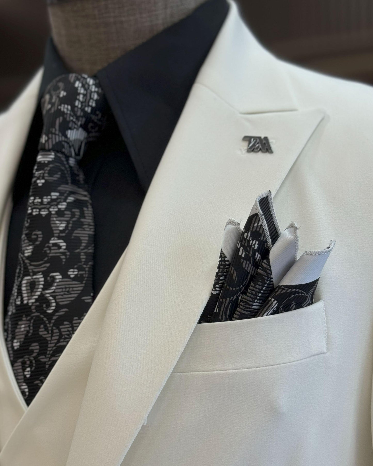 Mason Ecru Solid Slim Fit Suit