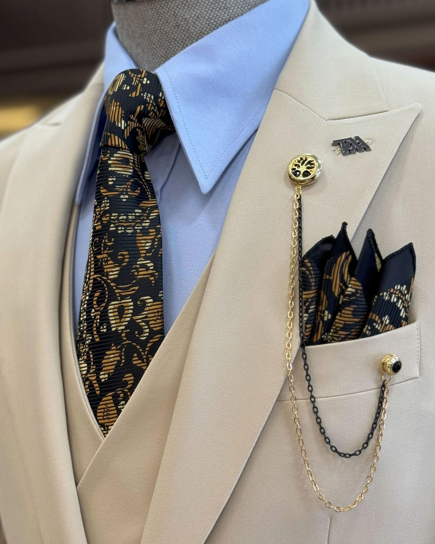 Jackson Beige Solid Slim Fit Suit