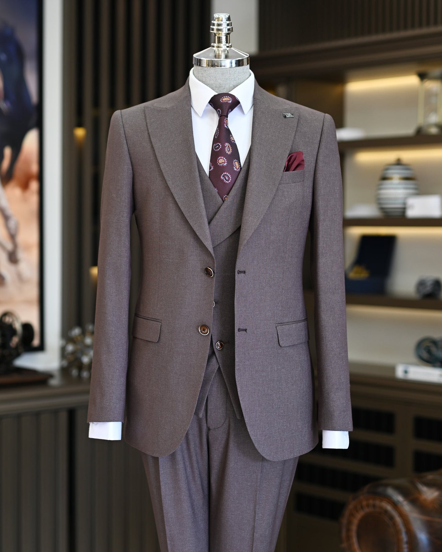 Norwood Brown Solid Slim Fit Suit