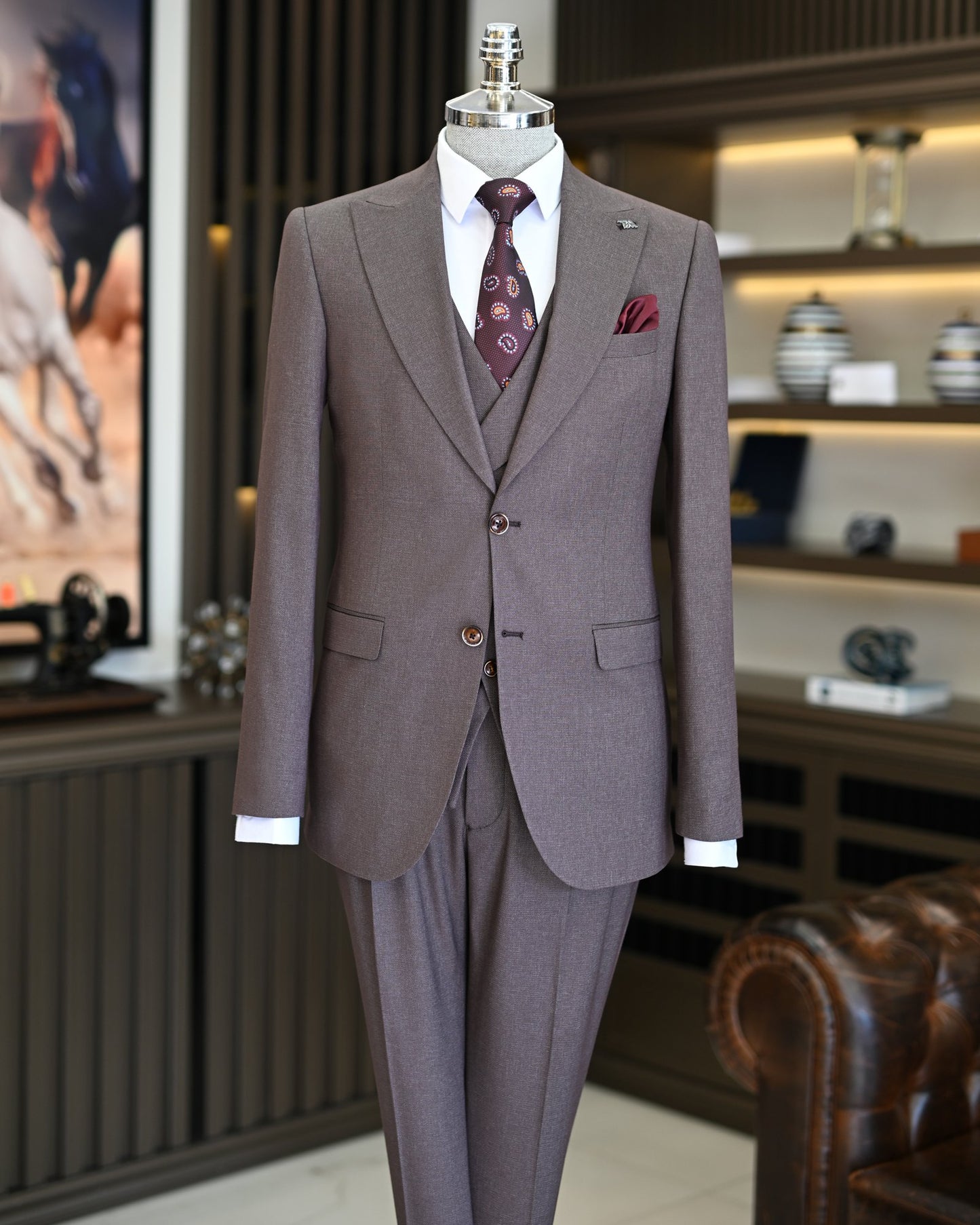 Norwood Brown Solid Slim Fit Suit