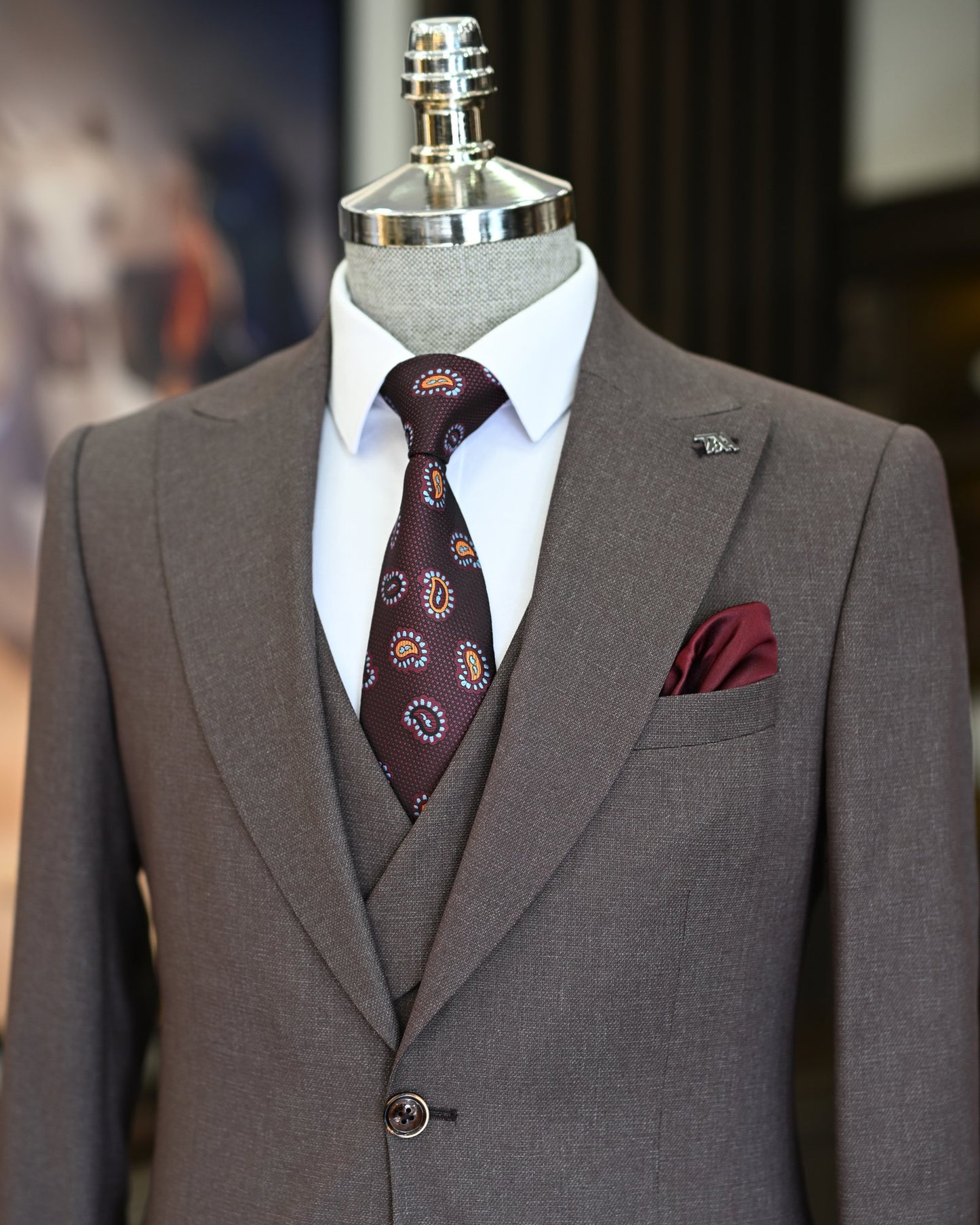 Norwood Brown Solid Slim Fit Suit