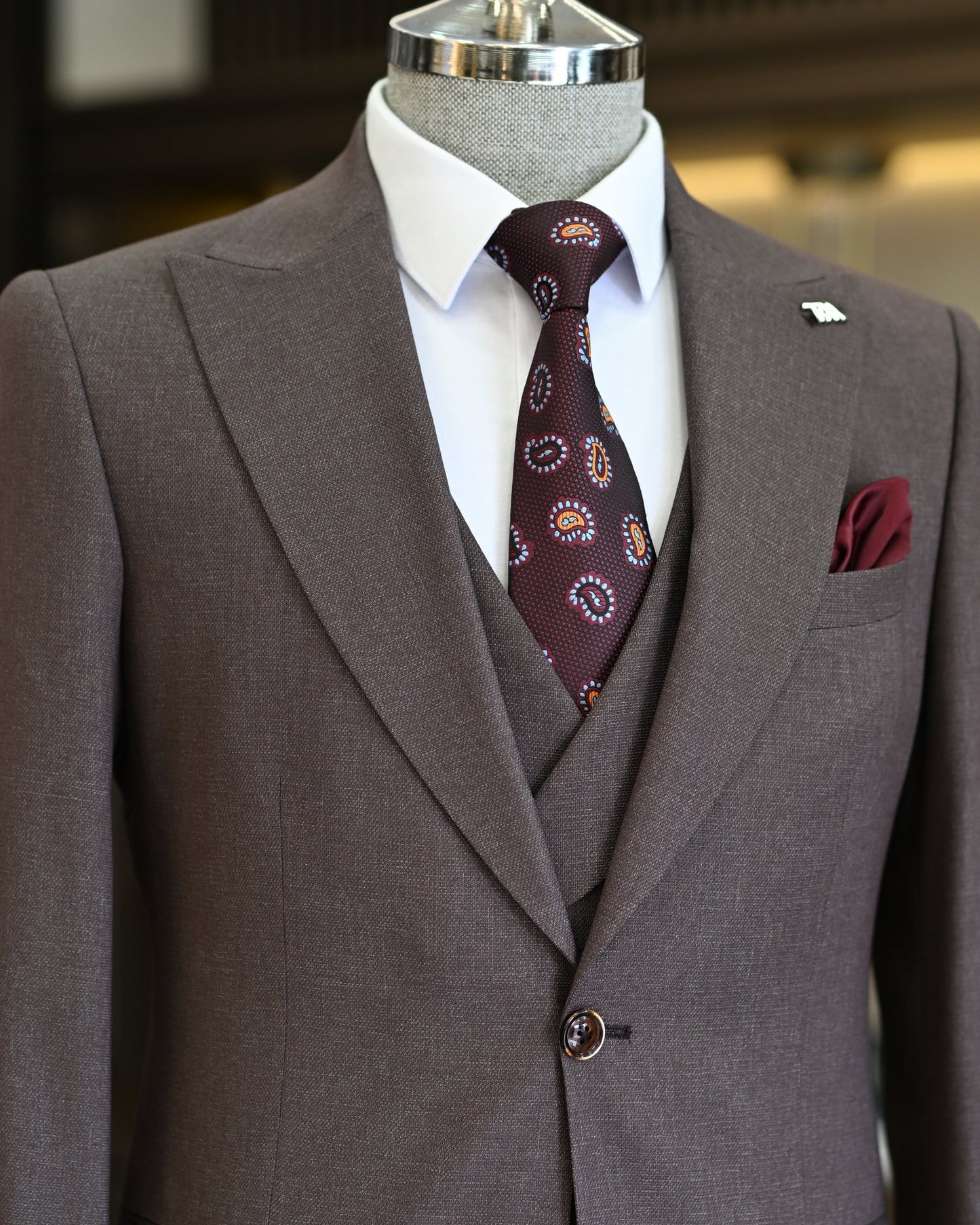 Norwood Brown Solid Slim Fit Suit