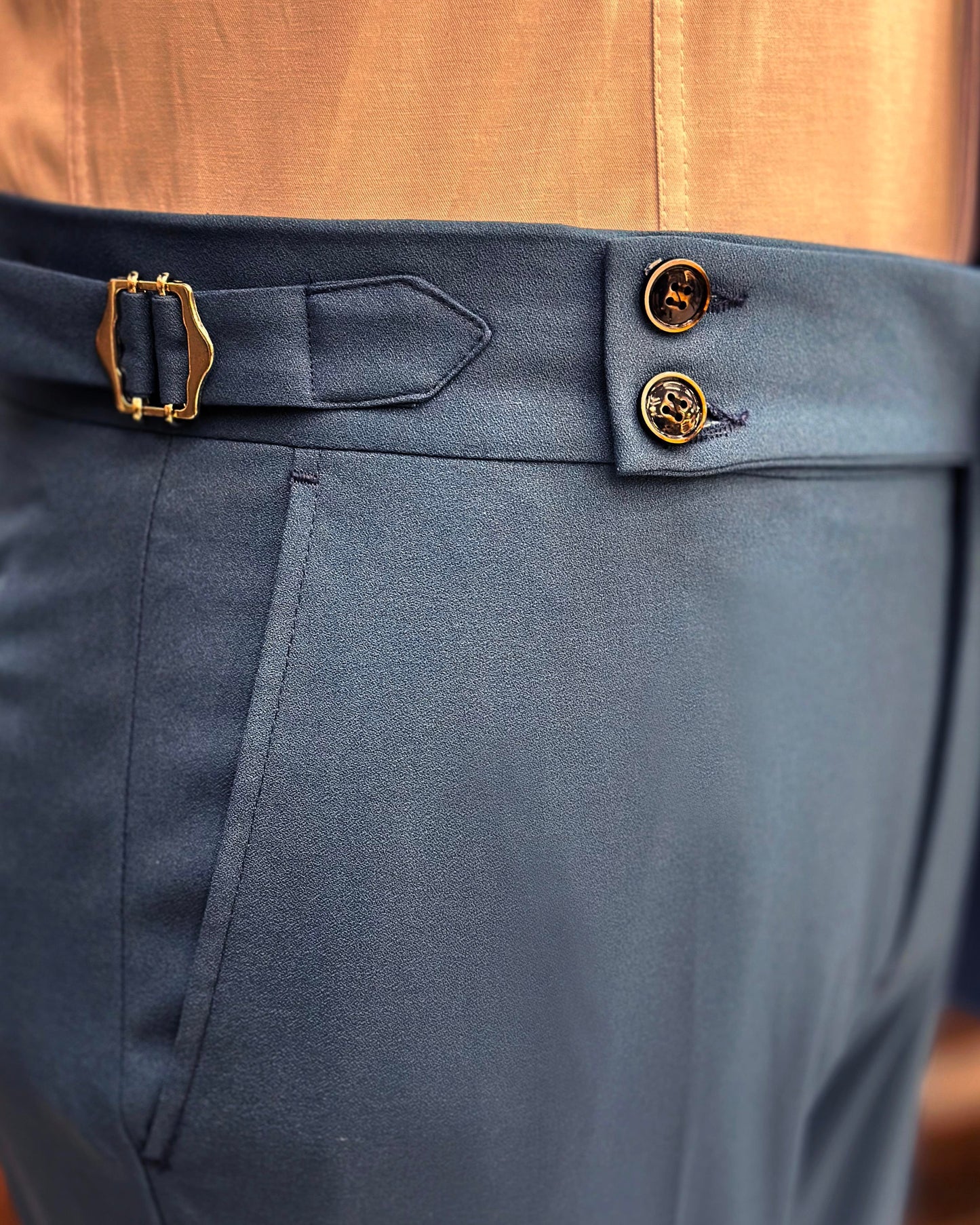 Maurice Blue Solid Double-Breasted Suit