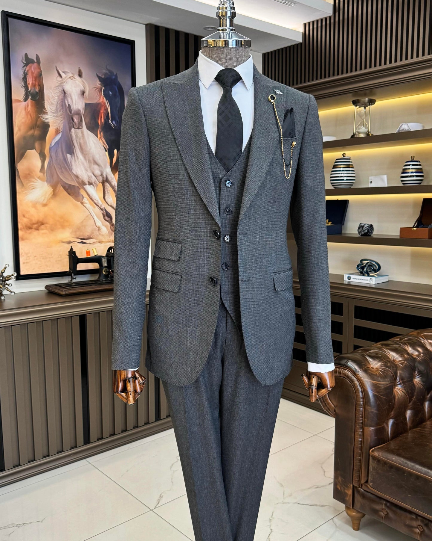 Leopold Anthracite Solid Slim Fit Suit